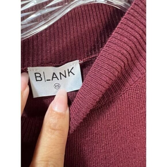 Colorblock Knit Long Sleeve Burgundy & Magenta Asymmetrical Maxi Dress - Picture 7 of 9